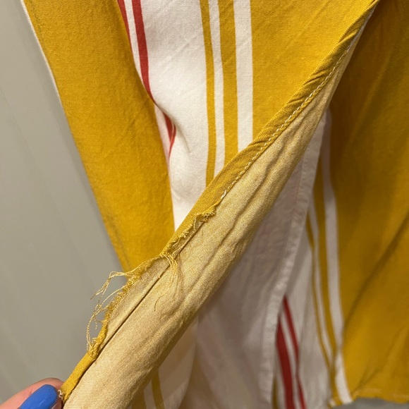 Yellow Stripe Urban Outfitters Mini Wrap Dress - Picture 4 of 4